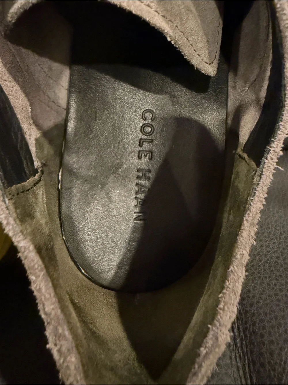 Cole Haan Grey Suede Wingtip Oxford with Yellow Sole